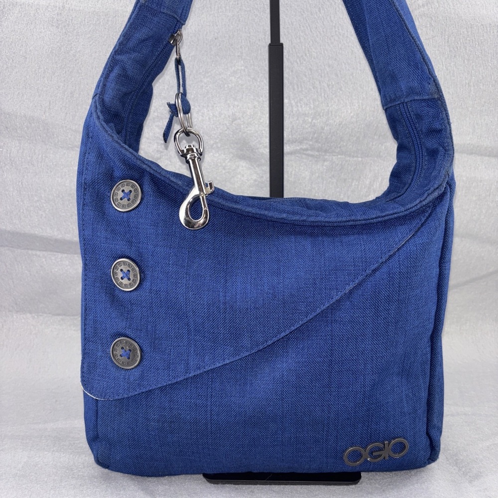 OGIO Brooklyn Blue iPad/Tablet  Crossbody Messenger Bag Satchel Metal‎ Buttons